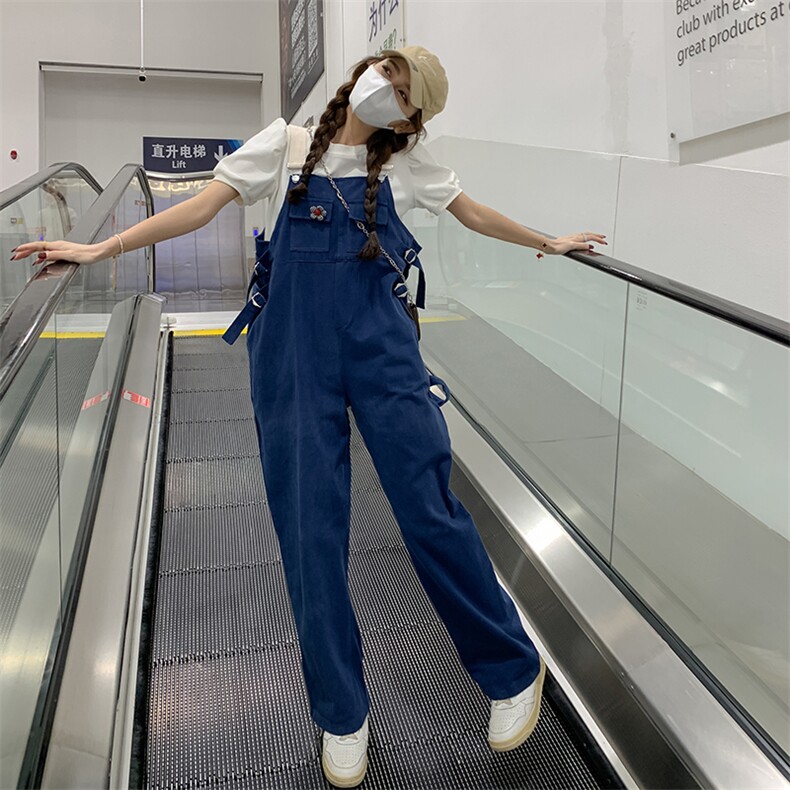 现货－背带裤个性宽松显瘦百搭P110－K168，女装连体裤，浪娴服饰