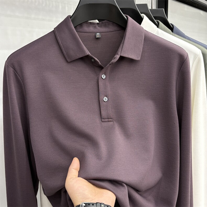FN24633秋季新款长袖POLO衫男士高品质长袖T恤翻领重磅上衣,男装Polo衫,钱塘207-1