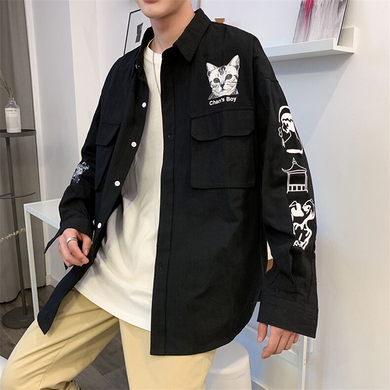 男港风情侣女款长袖立体袋衬衫女714-1-C18短袖吗n，男装衬衫，星座714-1