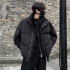 高级感白色羽绒棉服男冬季立领假两件棉衣痞帅炸街外套潮棉袄p98，男装棉衣，电商C307