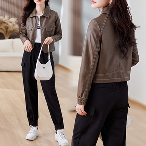 皮衣外套女2023年秋冬新款水洗皮机车服显瘦pu皮夹克韩版短外套潮图片