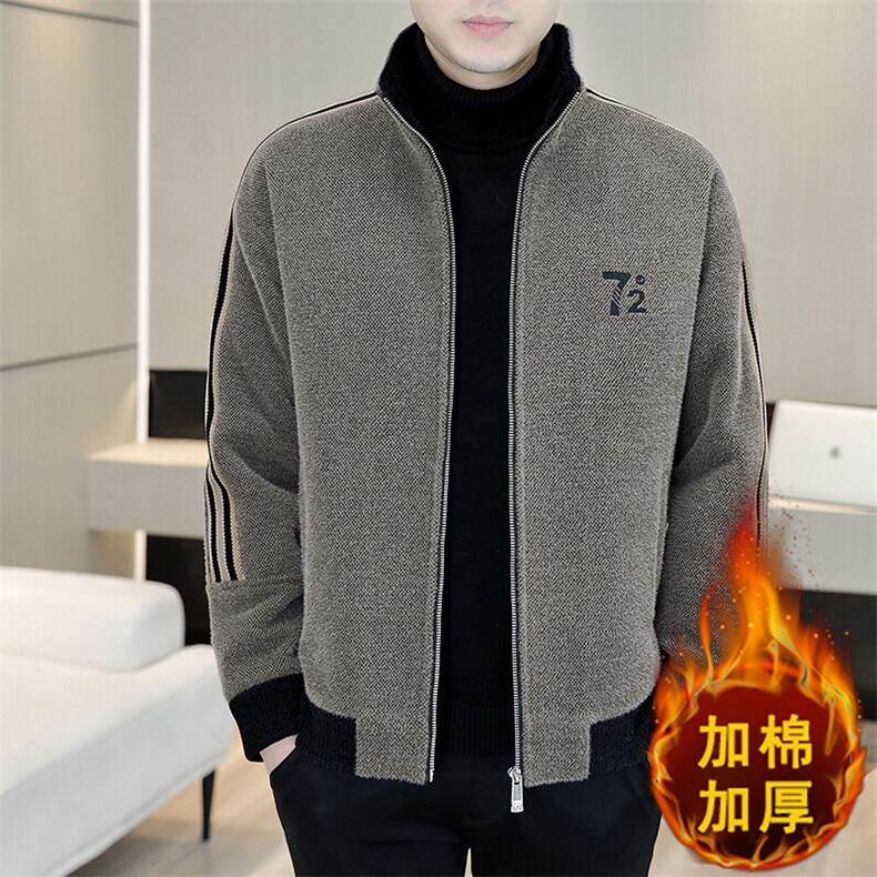 冬季新款男士商务休闲立领加棉加厚毛呢大衣短款夹克外套A76P140，男装夹克，电商B226-2（原B217-2）