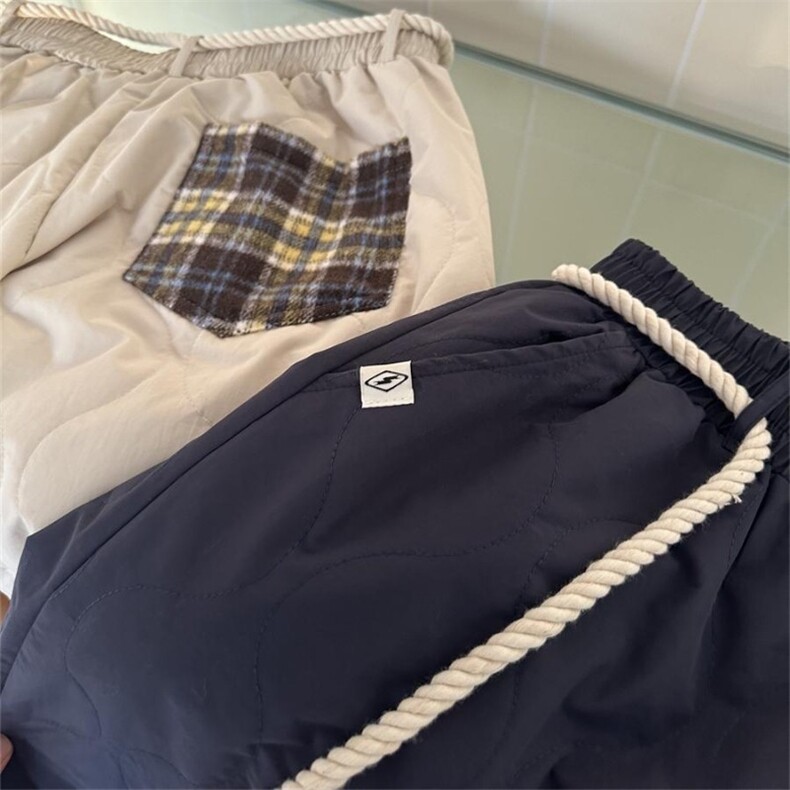 美式复古设计秋冬菱格棉裤男女宽松潮百搭夹棉休闲裤LB30022-P55,男装棉裤,星座1008