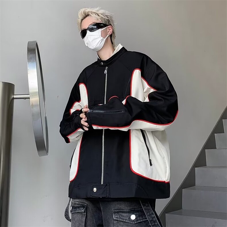 秋冬痞帅赛车服美式复古机车外套男飞行员夹克情侣装JK0903-P68图片