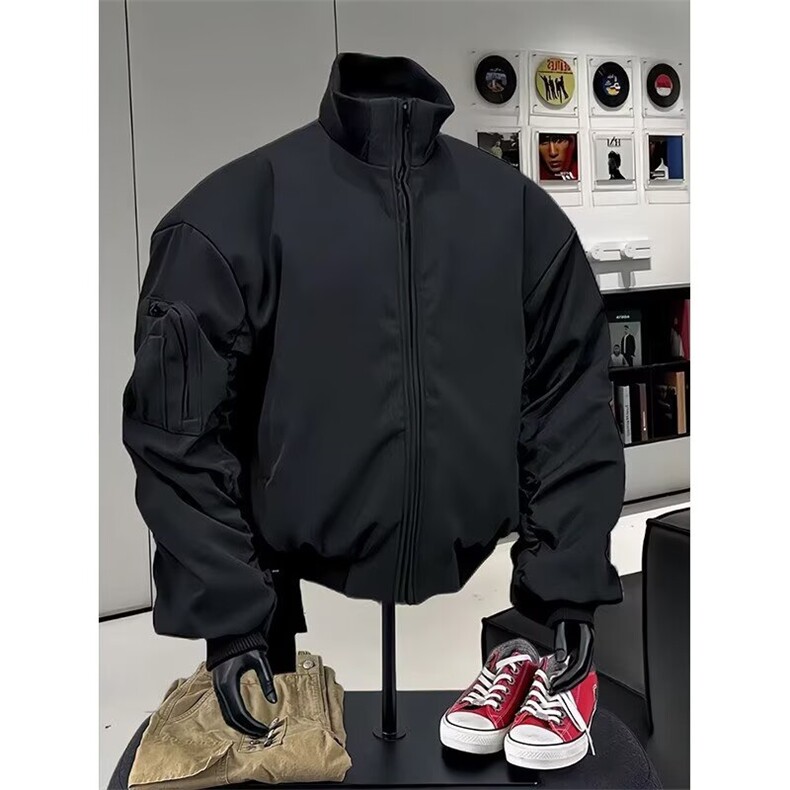 美式飞行员夹克男款秋季高级感立领廓形工装外套棒球服JK0295-P63,男装夹克,星座308B-2