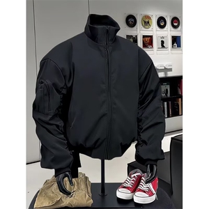 美式飞行员夹克男款秋季高级感立领廓形工装外套棒球服JK0295-P63图片