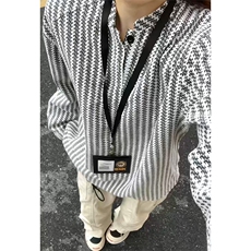 2026秋季新款港风女模大码鱼骨纹长袖T恤M-5XHT25893-特P19，男装T恤，电商A022