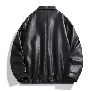 2025秋冬新款休闲百搭防风翻领皮衣夹克YH-65-P70图片