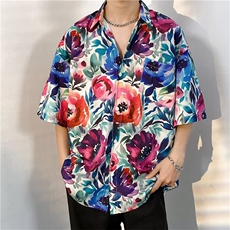 夏威夷风三亚泰旅游短袖花衬衫男海南岛沙滩服T5101-P26，男装衬衫，星座1109-3