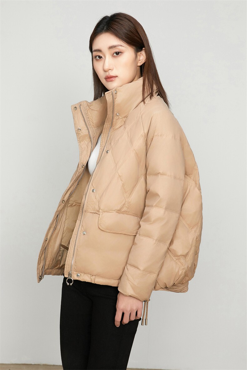 多色可选立领修身显瘦保暖羽绒服短外套,女装羽绒服,曼琳思菲