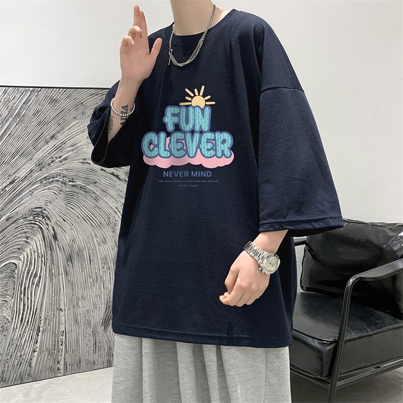 冰丝七分袖t恤男大码五分袖男短袖男中袖Q11377-P30,男装T恤,电商A040