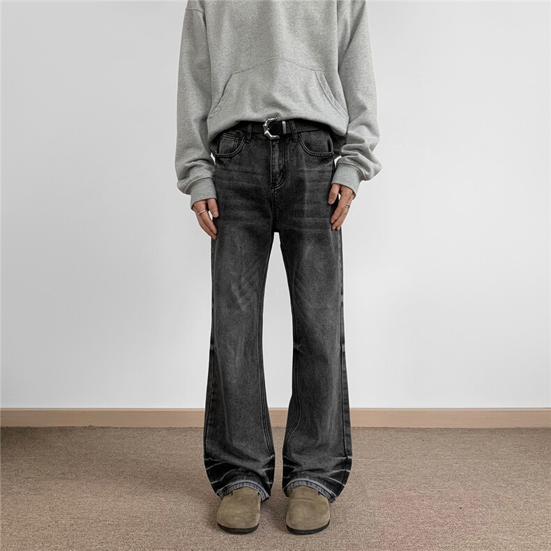 C315-G3010秋冬现货美潮高品质重水洗微喇牛仔裤地毯(P70X98)5,男装牛仔裤,电商C315
