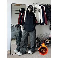 抖音得物供货提供视频秋冬重磅美式宽松织带连帽卫衣2322，男装卫衣，电商A486