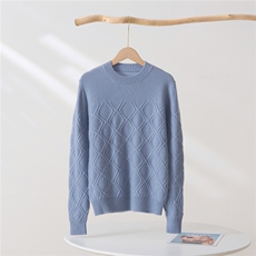 2025年新款百搭菱形提花圆领长袖羊绒衫，童装儿童羊绒衫，轩曦羊绒