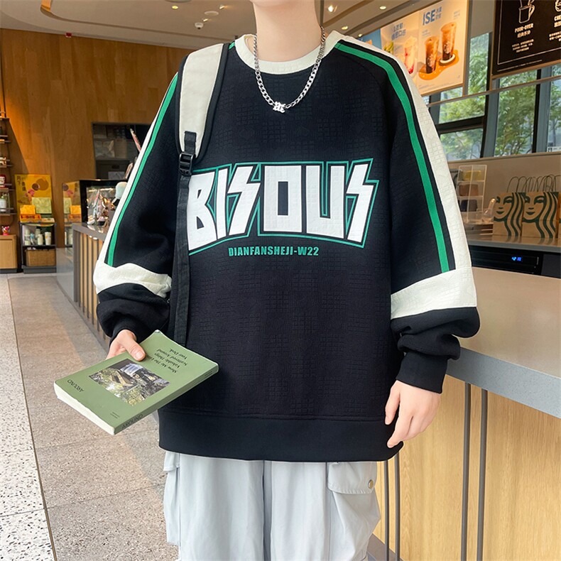 美式圆领卫衣男2026秋季潮牌情侣休闲百搭打底衫 A436-W03-P50图片