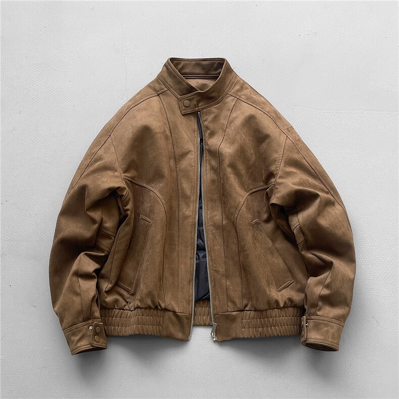 2025冬季新款复古鹿皮绒宽松休闲保暖立领夹克羽绒服599，男装夹克，电商A234