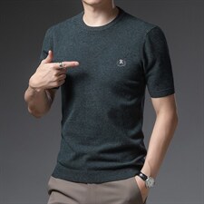 BSS6049男式2023年初秋短袖针织t恤青年圆领时尚体恤P52图片