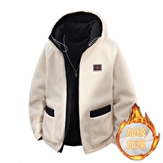 立体冬季外套加绒加绒两面穿夹克连帽保暖派克服A436-JK2536-P80，男装夹克，电商A436