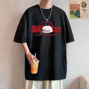 T792纯棉潮牌重磅短袖t恤男夏季oversize小众高街美式宽松上衣图片