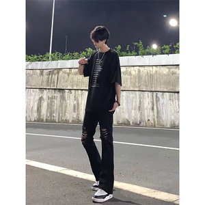 美式高街ins小众破洞牛仔裤货号K751P60图片