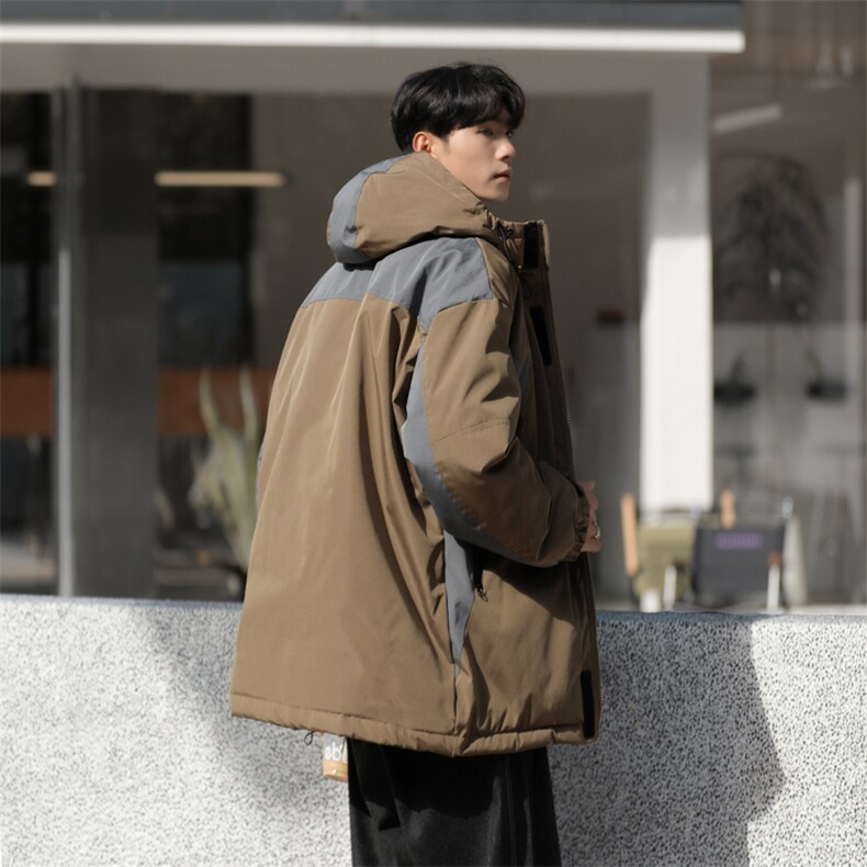 冬季新款防风防水连帽棉服宽松加厚保暖外套,男装棉衣,星座410-6（原星座1304-1）