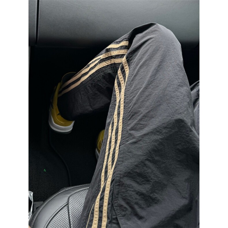 三条杠条纹裤子男速干降落伞兵直筒休闲长裤1611B-KK07-P38,男装休闲裤,星座1611B