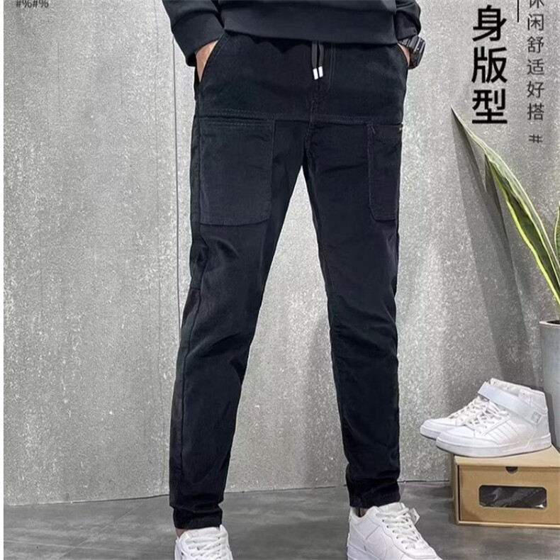 218-1-P42-DX215新款时尚潮男百搭灯芯绒休闲裤图片