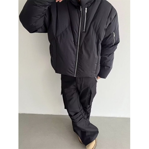 时尚设计感小众肩膀棉衣男冬季宽松保暖立领面包服潮 M529图片