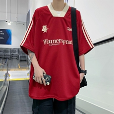 C398-P22夏季美式复古短袖T恤男2024新款潮牌宽松休闲上衣现货，男装T恤，星座512-6