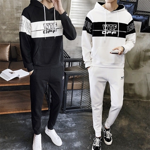 春秋青少年卫衣套装男 运动连帽外套棒球服两件套衣服DS54T图片