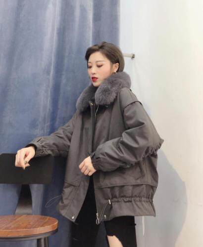 冬季新款真毛领派克服，女装，琼卿格