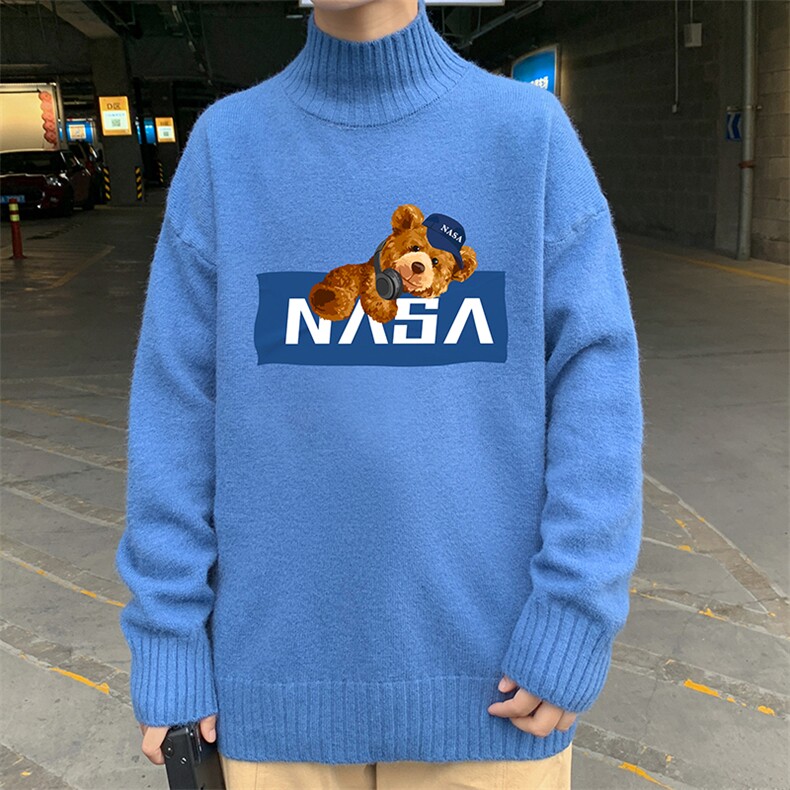 半高领毛衣男士大码针织衫男毛线衣男M18247-P45加绒款-P65,男装针织衫/毛衣,电商A040