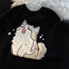纯棉植绒绣花夏季新款短袖T恤男女天猫抖音品质102B-T83041P30，男装T恤，星座102B