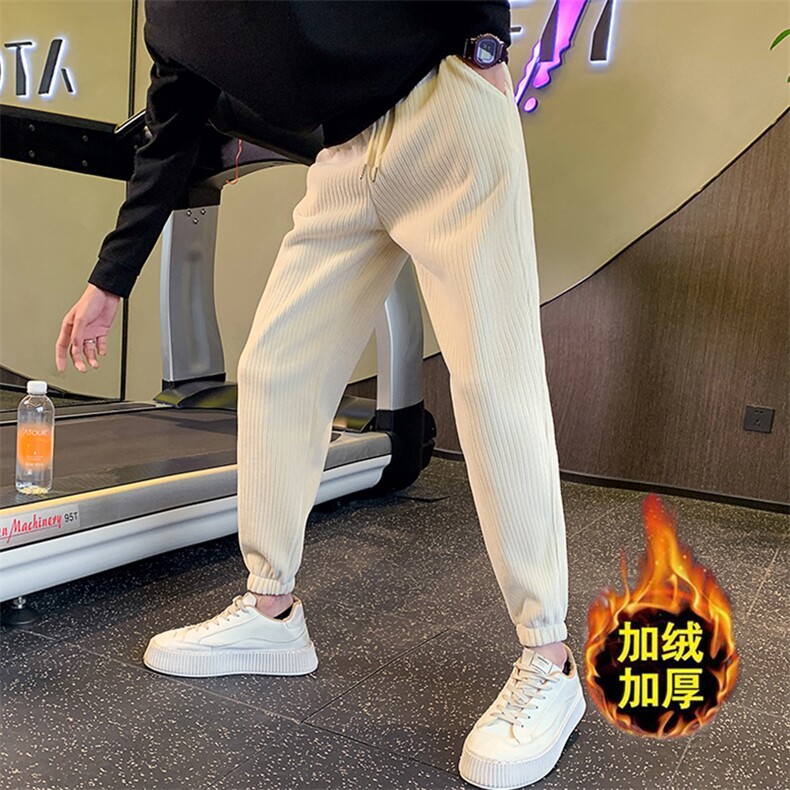 社会精神小伙雪尼尔休闲裤男秋冬加绒裤DS-B249-KK97-P58-加绒P68，男装卫衣，星座215（原电商B249）