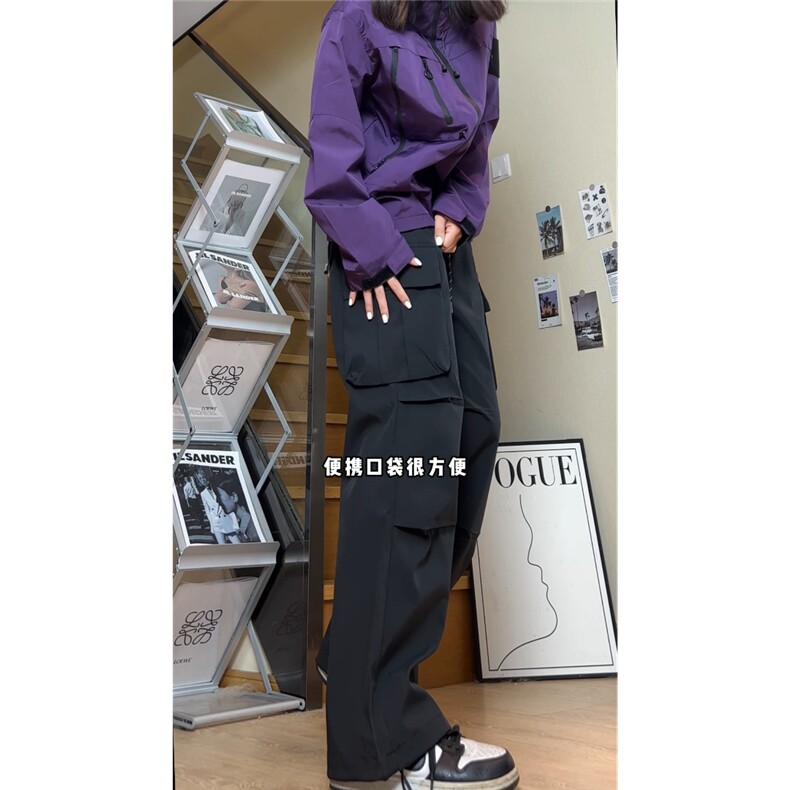 抖音防水冲锋裤子男款大口袋休闲工装裤LK2018-2加绒P38控69,男装工装外套,电商基地A086