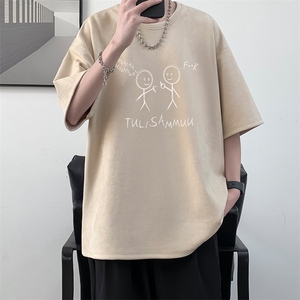 麂皮绒短袖t恤男大码半袖男 JD82302-P25图片