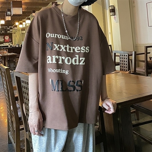立体发泡字母印花夏季短袖T恤男女 814-1-T576-P38图片
