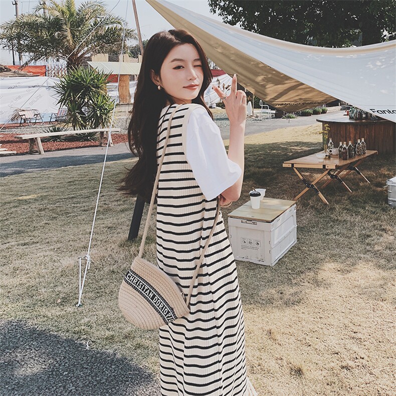 条纹流苏针织连衣裙2315-P75-K118,女装连衣裙,浙宝189