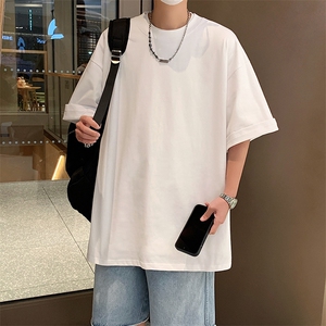 220g精梳棉纯棉t恤男女款短袖宽松圆领复古内搭上衣TX601-特P22图片