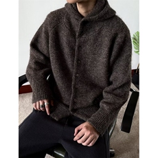 仿马海毛慵懒风双拉链连帽毛衣针织衫男女北极绒毛衣MY69，男装针织衫/毛衣，星座1116A（原606A-3）