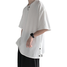 T3053/P25短袖男士潮流宽松开衩体恤打底衫夏季半袖T恤男简约上衣，男装T恤，电商A141