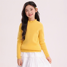 2025年秋季新款百搭男女同款木耳边抽条12针坑条羊毛衫，童装儿童羊毛衫，宏杨羊绒