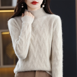 软糯风显瘦低领毛衣女宽松休闲打底针织衫配大衣圆领薄羊毛衫上衣图片