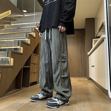 2025秋季木棉绒宽松折皱直筒休闲裤*CK56*P40控68，男装休闲裤，星座511-1