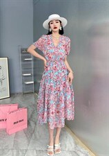 夏季新款 浪漫碎花连衣裙,女装连衣裙,爽靓爽