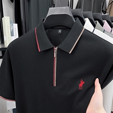 爆夏季男款棉透气polo衫长袖潮流上衣百搭商务风休闲男装，男装T恤，钱塘6003（原4033）
