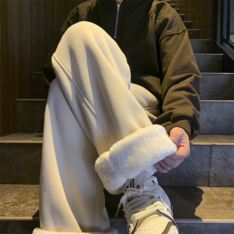 东北外穿巨厚加绒棉裤男冬季加厚防寒保暖阔腿裤子羊羔绒运动卫裤图片