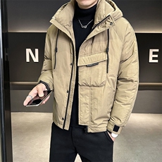 2024新款男士羽绒服冬季连帽简约鸭绒外套B240-YR9817，男装羽绒服，电商B240