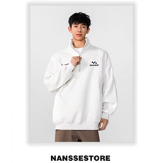 5602-P50美式复古潮牌港风刺绣字母宽松半拉链卫衣，女装卫衣/绒衫，星座617A-2