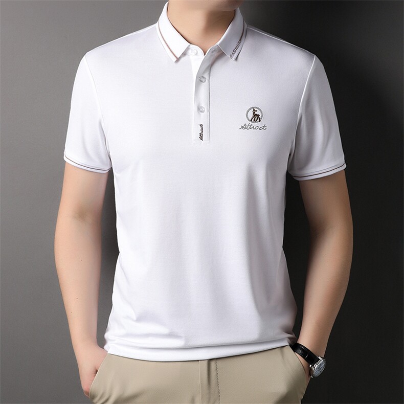 2024夏季polo衫翻领短袖t恤男装商务有领半袖T恤SFT3159-P50,男装Polo衫,星座1105-3
